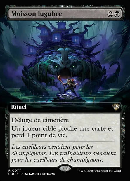 Moisson lugubre, carte Magic SOC 77 — extension Secrets of Strixhaven Commander