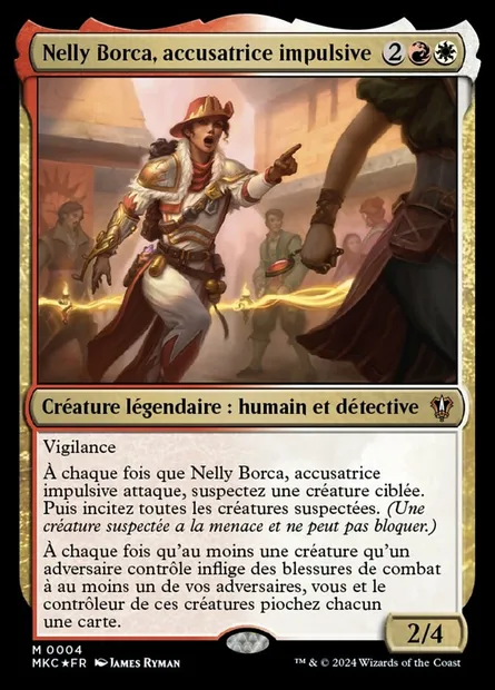 Nelly Borca, accusatrice impulsive, carte Magic MKC 4 — extension Murders at Karlov Manor Commander