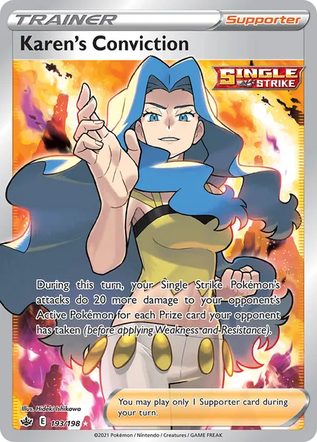 Karen's Conviction, Pokémon card CRE 193 — Chilling Reign set