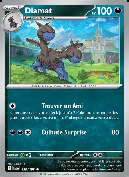 Diamat, carte Pokémon PAL 139 — extension Évolutions à Paldea