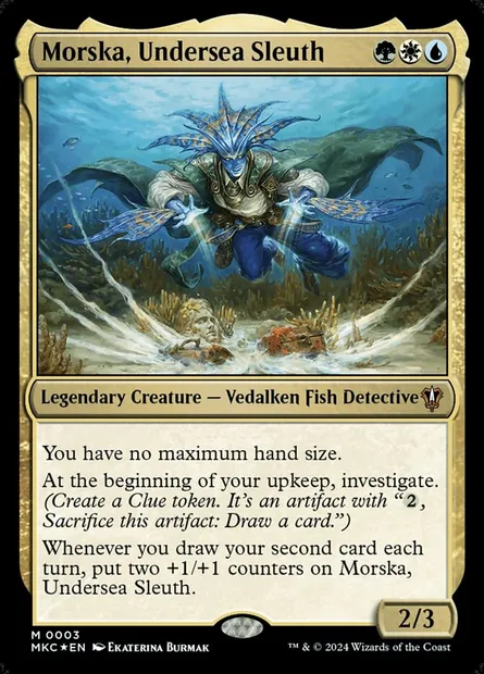 Morska, Undersea Sleuth, Magic card MKC 3 — Murders at Karlov Manor Commander set