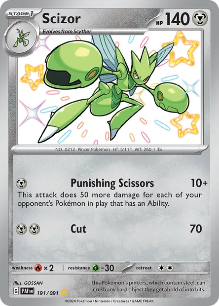 Scizor, Pokémon card PAF 191 — Paldean Fates set