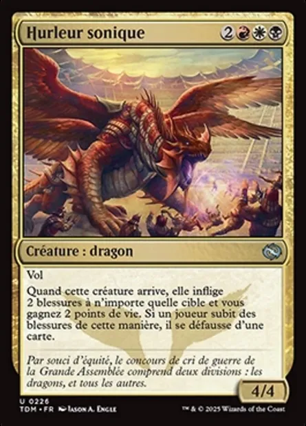 Hurleur sonique, carte Magic TDM 226 — extension Tarkir: Dragonstorm