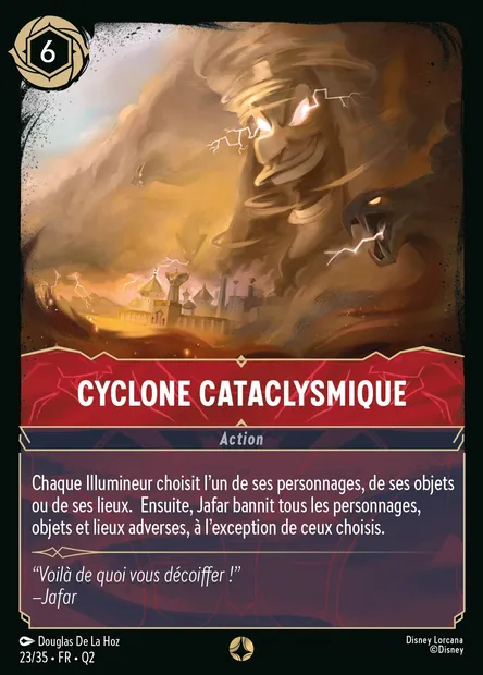 Cyclone cataclysmique, carte Disney Lorcana Q2-023 — extension Quête des Illumineurs: Vol au palais