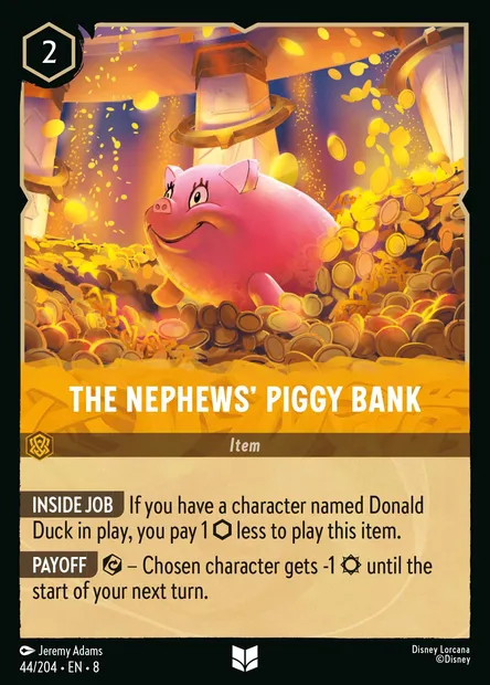 The Nephews' Piggy Bank, Disney Lorcana card CH8-044 — The Reign of Jafar set
