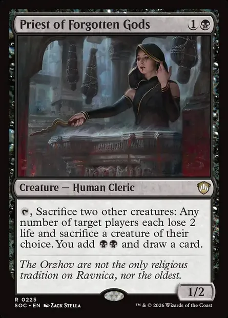 Priest of Forgotten Gods, Magic card SOC 225 — Secrets of Strixhaven Commander set