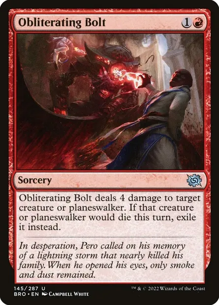 Obliterating Bolt, Magic card BRO 145 — The Brothers' War set