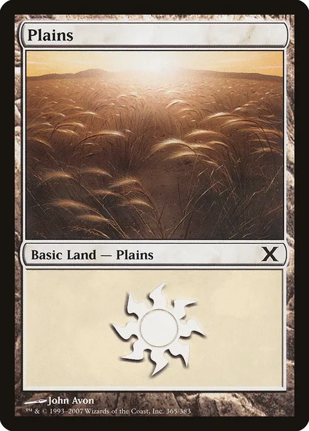 Plains, Magic card 10E 365 — Tenth Edition set