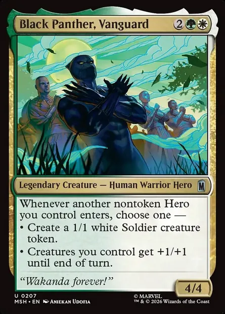Black Panther, Vanguard, Magic card MSH 207 — Marvel Super Heroes set