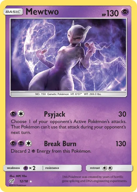 Mewtwo, Pokémon card DET 12 — Detective Pikachu set