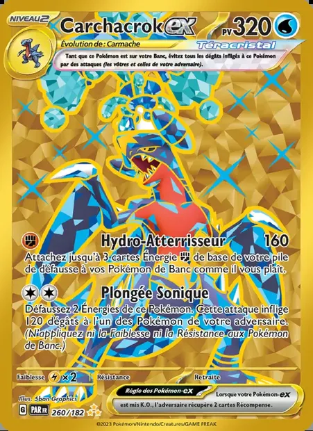 Carchacrok-ex, carte Pokémon PAR 260 — extension Faille Paradoxe