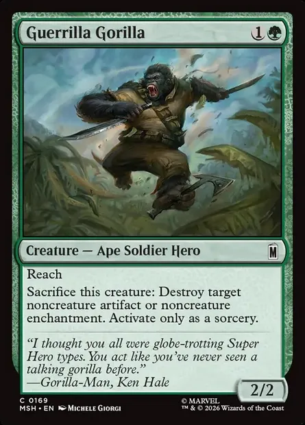 Guerrilla Gorilla, Magic card MSH 169 — Marvel Super Heroes set