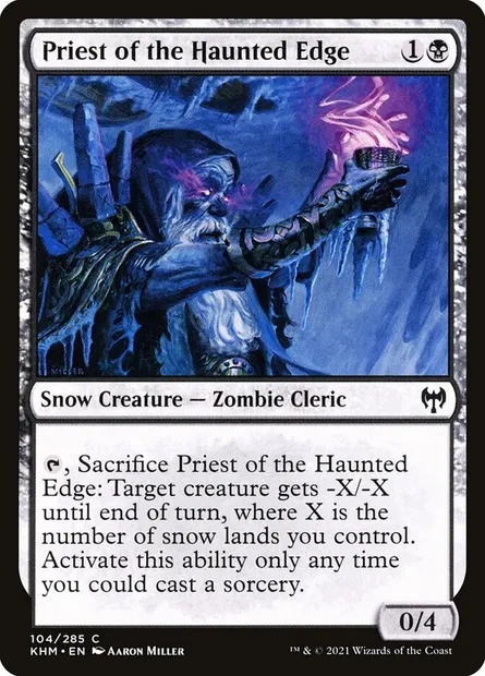 Priest of the Haunted Edge, Magic card KHM 104 — Kaldheim set