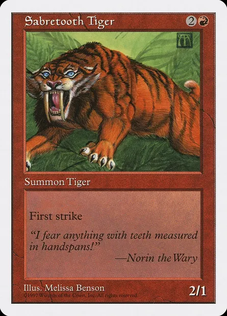 Sabretooth Tiger, Magic card 5ED 264 — Fifth Edition set