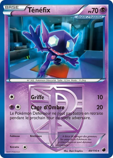 Ténéfix, carte Pokémon PLF 49 — extension Glaciation Plasma
