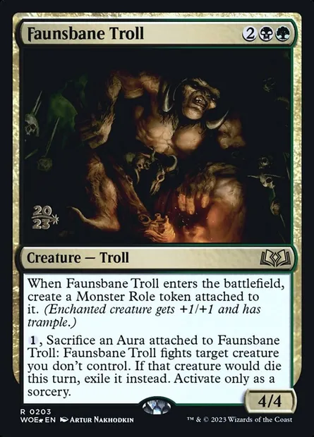 Faunsbane Troll, Magic card PWOE 203s — Wilds of Eldraine Promos set