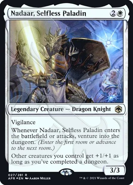 Nadaar, Selfless Paladin, Magic card PAFR 27a — Adventures in the Forgotten Realms Promos set