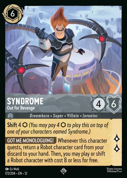Syndrome - Out for Revenge, Disney Lorcana card CH12-172 — Wilds Unknown set