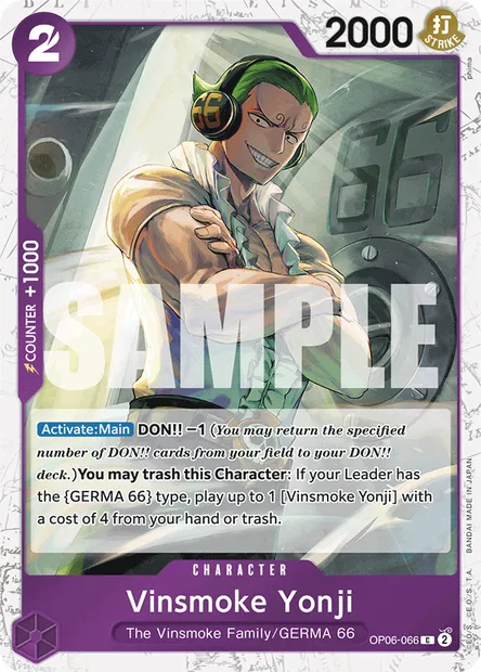 Vinsmoke Yonji, One Piece card OP06-066 — WINGS OF THE CAPTAIN set