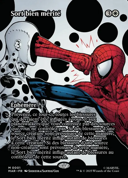 Sort bien mérité, carte Magic MAR 1 — extension Marvel Universe