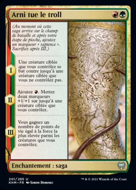 Arni tue le troll, carte Magic KHM 201 — extension Kaldheim