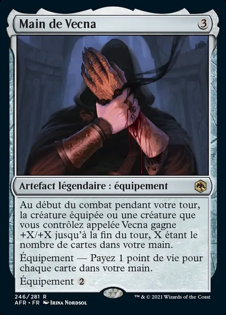 Main de Vecna, carte Magic AFR 246 — extension Forgotten Realms: Aventures dans les Royaumes Oubliés