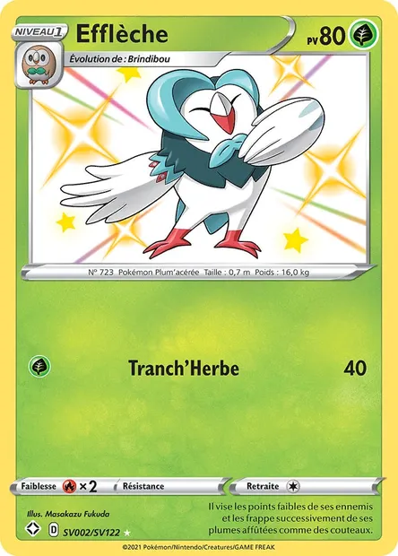 Efflèche, carte Pokémon SHF SV002 — extension Destinées Radieuses