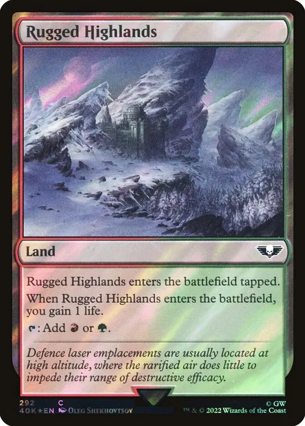 Rugged Highlands, Magic card 40K 292★ — Warhammer 40,000 Commander set