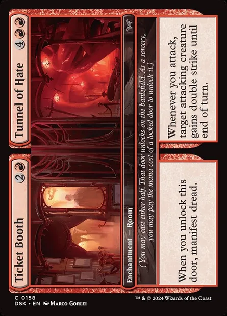 Ticket Booth // Tunnel of Hate, Magic card DSK 158 — Duskmourn: House of Horror set
