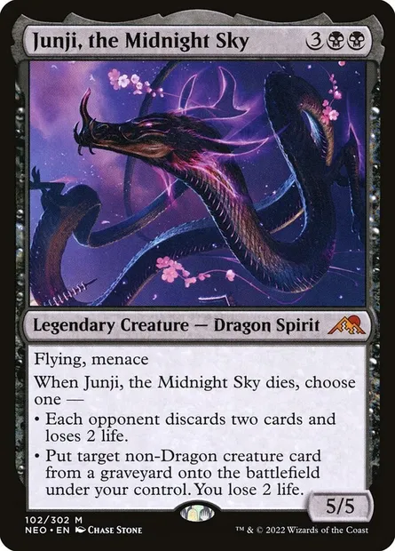 Junji, the Midnight Sky, Magic card NEO 102 — Kamigawa: Neon Dynasty set