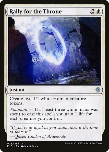 Rally for the Throne, Magic card ELD 25 — Throne of Eldraine set
