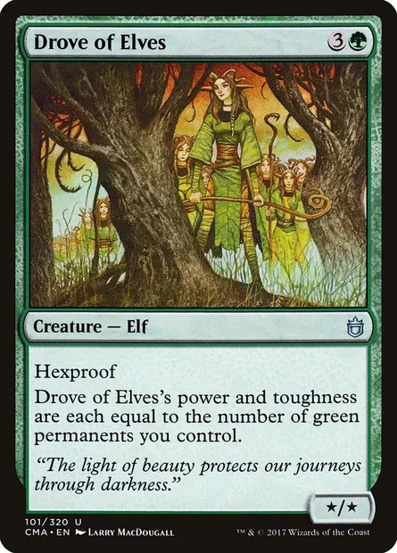 Troupe d'elfes, carte Magic CMA 101 — extension Commander Anthology