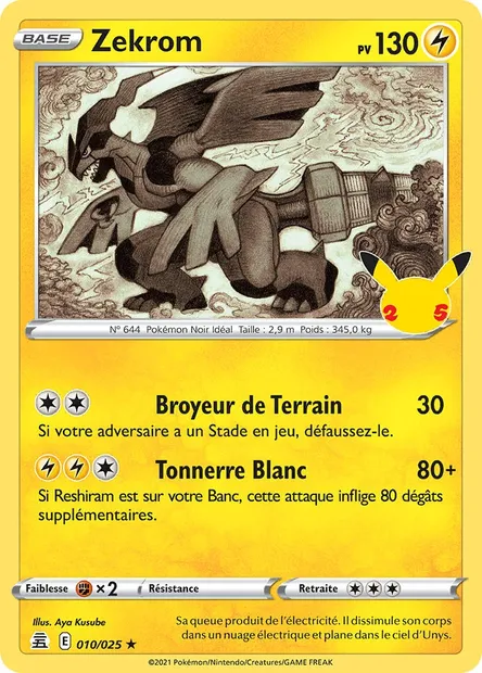 Zekrom, carte Pokémon CEL 10 — extension Célébrations