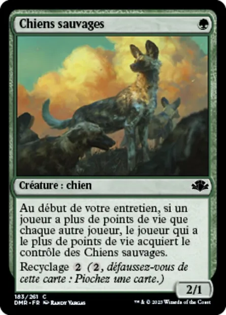 Chiens sauvages, carte Magic DMR 183 — extension Dominaria Remastered