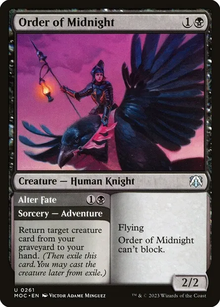 Order of Midnight // Alter Fate, Magic card MOC 261 — March of the Machine Commander set