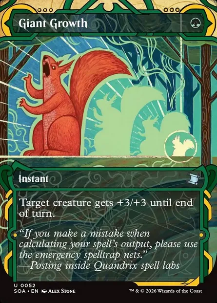Giant Growth, Magic card SOA 52 — Secrets of Strixhaven Mystical Archive set