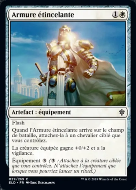 Armure étincelante, carte Magic ELD 29 — extension Throne of Eldraine