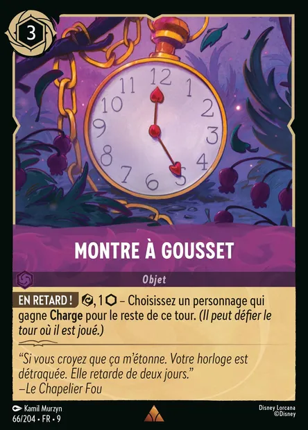 Montre à Gousset, carte Disney Lorcana CH9-066 — extension Fabuleux