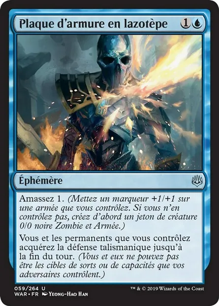 Plaque d'armure en lazotèpe, carte Magic WAR 59 — extension La guerre des Planeswalkers