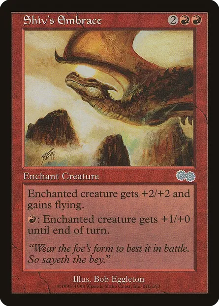 Shiv's Embrace, Magic card USG 216 — Urza's Saga set
