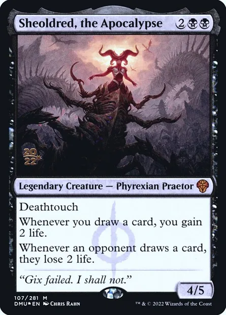 Sheoldred, l'Apocalypse, carte Magic PDMU 107s — extension Dominaria United Promos