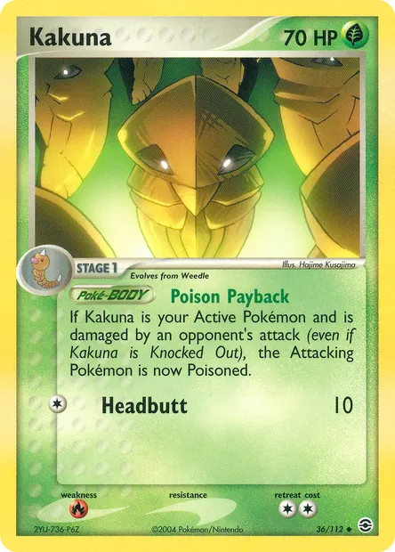 Kakuna, Pokémon card RG 36 — FireRed & LeafGreen set
