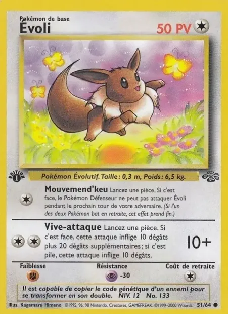 Évoli, carte Pokémon JU 51 — extension Jungle