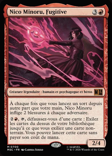 Nico Minoru, Fugitive, carte Magic MSC 700 — extension Marvel Super Heroes Commander
