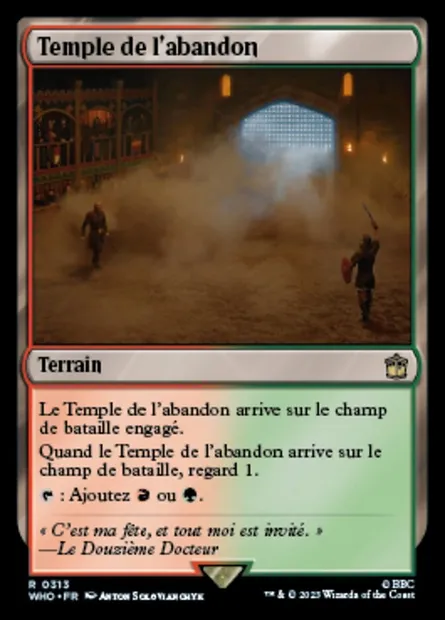 Temple de l'abandon, carte Magic WHO 313 — extension Doctor Who