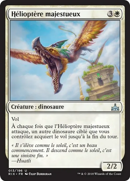 Hélioptère majestueux, carte Magic RIX 13 — extension Les combattants d'Ixalan