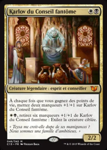 Karlov du Conseil fantôme, carte Magic C15 46 — extension Commander 2015