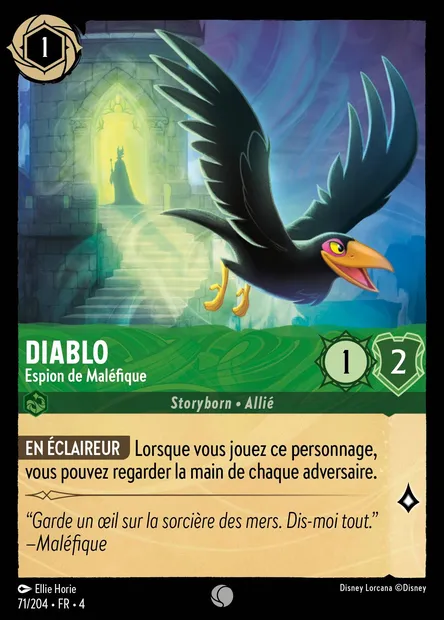 Diablo - Espion de Maléfique, carte Disney Lorcana CH4-071 — extension Le Retour d'Ursula