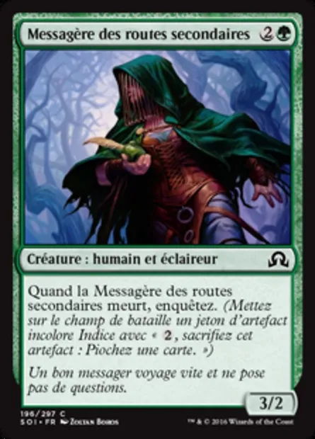 Messagère des routes secondaires, carte Magic SOI 196 — extension Ténèbres sur Innistrad