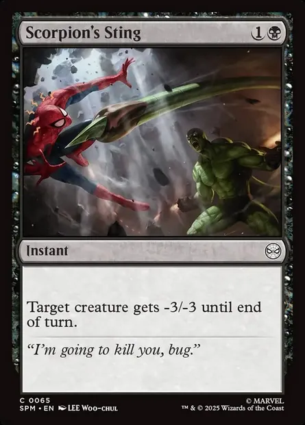 Scorpion's Sting, Magic card SPM 65 — Marvel's Spider-Man set
